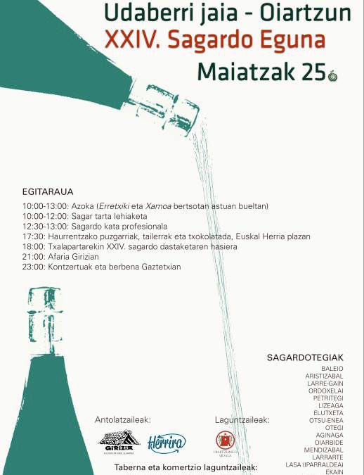 XXIV. Sagardo Eguna de Oiartzun, el 25 de mayo.
