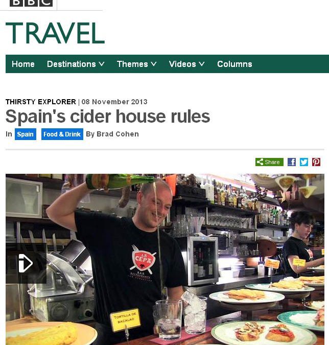 La BBC TRAVEL se hace eco de la sidra y del rito del txotx.