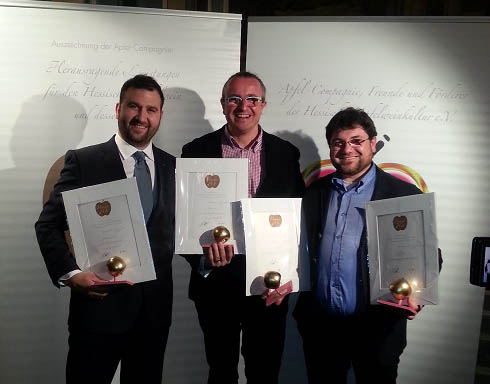 Las sidrerías Astarbe y Bereziartua premiadas en la Feria Internacional de Sidras de Frankfurt.
