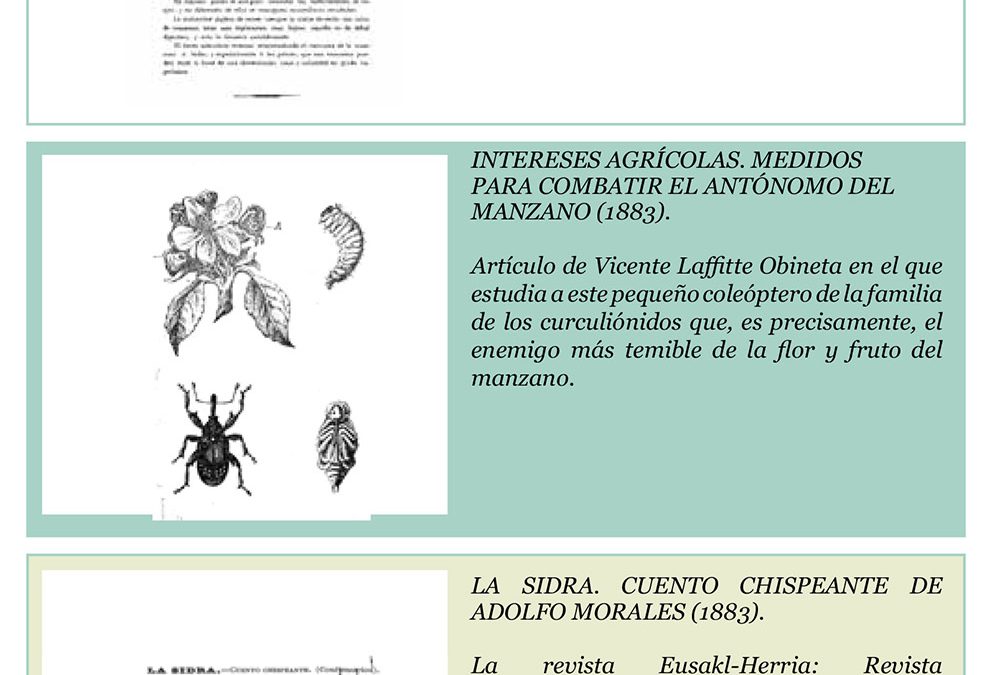 Centro de Documentación de Sagardoetxea: libros y artículos antiguos sobre la manzana y los manzanos.