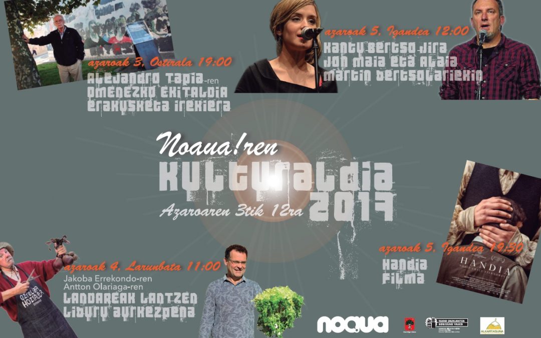Azaroaren 3tik 12ra Noaua! Kultur Elkartearen ‘Kulturaldia’ zikloa Usurbilen