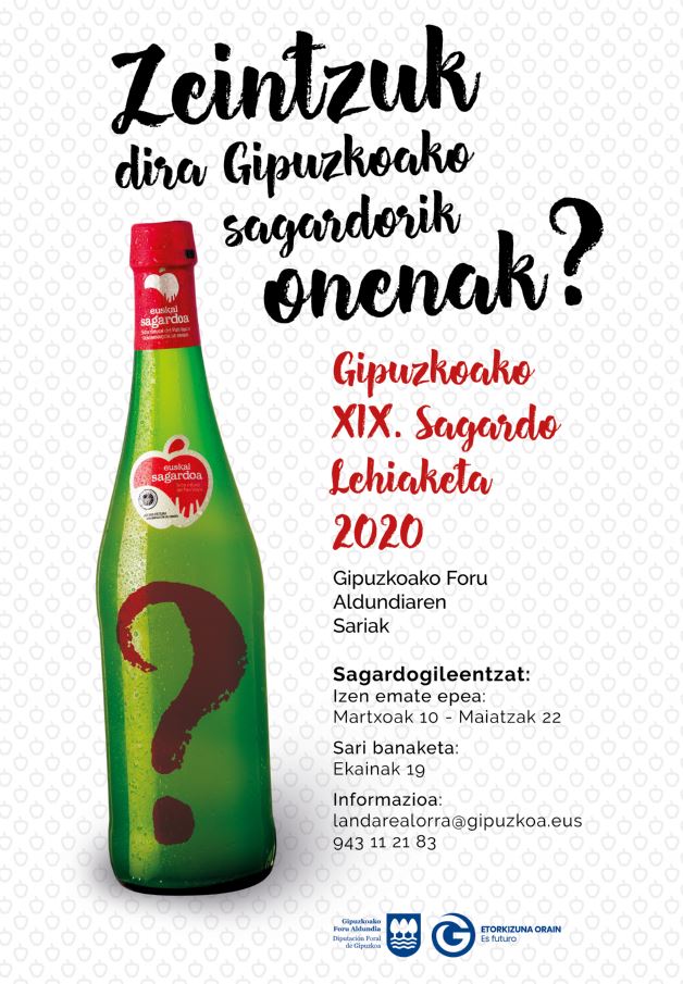Convocatoria para el «XIX Concurso de Sidra. Premios Diputación Foral de Gipuzkoa»